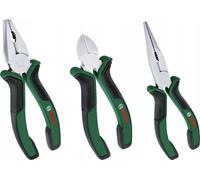 Bosch Set de 3 pinces 1600A02C0S - universelle, à bec long, coupante diagonale, ergonomiques