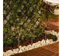 Set De 3 Piquets Led Extérieur Solaire Pissenlits 3000k Blanc Chaud