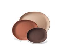 Set de 3 plateaux cognac Greek