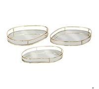 Set de 3 plateaux en métal L23,5/27/30cm doré - Atmosphera Créateur d'intérieur