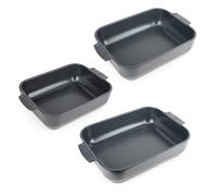 Set de 3 plats à four céramique Appolia rectangulaires ardoise 25, 32 et 40 cm Peugeot