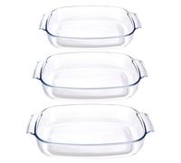 Set de 3 plats à four rectangulaires en verre borosilicate Mathon