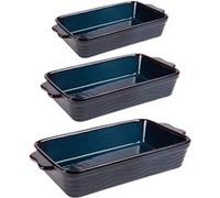 Table Passion - Set de 3 plats à four vague bleu 25, 30 et 36 cm
