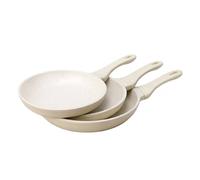 Set de 3 Poêles 20 / 24 / 28cm avec Revêtement Minéral Antiadhésif Signature Beige