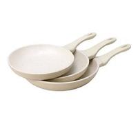 Signature Lot de 3 poêles 20/24/28 cm – Revêtement minéral antiadhésif – Beige