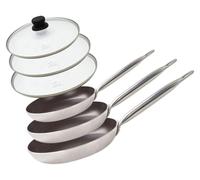 Set de 3 Poêles 24, 28 et 32 cm céramique sans et 3 couvercles Elo Bistro Line