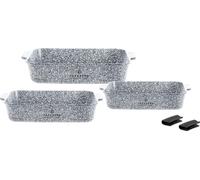 Set de 3 poêles à frire Edenberg – Revêtement en marbre – Passe au four – Avec gants de cuisine