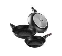 Set de 3 Poêles à Frire Induction 18-20-24 cm Aluminium, Antiadhésif sans PFOA Alutherm Noir