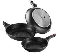Set De 3 Poêles À Frire Induction 18-20-24 Cm Aluminium, Antiadhésif Sans Pfoa, , Noir, Fagor, Alutherm