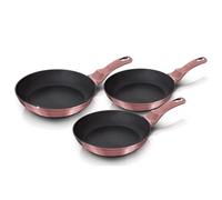 Set De 3 Poêles À Frire Induction 20-24-28cm Aluminium, Antiadhésif Titane, , Rose, Berlinger Haus, I-Rose