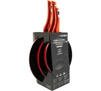 Set de 3 poêles à induction en marbre anti-rayures Poêle à frire ø20-ø24-ø28cm pour tous les types de feux Rouge