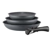 Arthur Martin Set de 3 poêles AM521GM - 20/24/28 cm Gris mat + poignée amovible - Induction