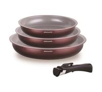 Set de 3 Poêles ARTHUR MARTIN AM8866, Tous Feux Dont Induction, 20/24/28 cm, Aluminium, Revêtement Céramique, Poignée Amovible