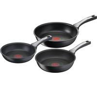 set de 3 poêles avec revêtement anti-adhésif résistant aux rayures, aluminium, thermosignal, sans PFOA, adapté aux types de cuisinières, à induction
