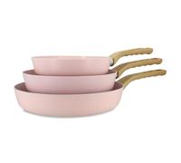 Set de 3 poeles colorama en aluminium recyclÉ rose induction