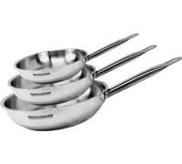 Set de 3 Poêles Fackelmann Eterna, 20 24 28 cm, Inox 18/8, Tous Feux dont Induction, Compatible Four
