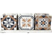 Set de 3 pots de fleurs de style portugais