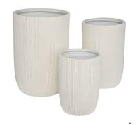 Set de 3 Pots de Fleurs Elene 36,5x36,5x54cm Blanc - Atmosphera Créateur d'intérieur