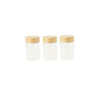 Set De 3 Pots En Verre Avec Couvercle Bambou 75 Ml Pebbly