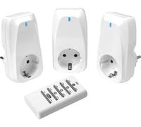 Set de 3 prises radio, préprogrammé, 1.150W, blanc (61172)