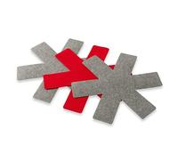 Set de 3 protections feutrines pour poêles rouge et gris 38 cm Mathon
