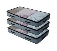 Vendos85 Lot de 3 sacs de rangement sous lit - Gris foncé