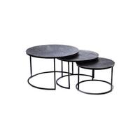 Set de 3 tables basses Etain - - Noir - Aluminium