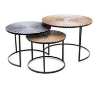 Mes Table basse ronde gigogne - Noir et or
