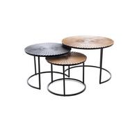 Mes Table basse ronde gigogne - Noir et or