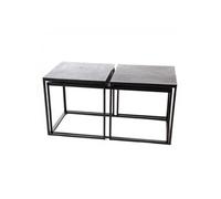Set de 3 tables basses Prato noir - Amadeus - Noir - Métal Noir G