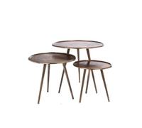 Set de 3 tables basses Roseline or - - Or - Aluminium