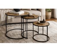 Set de 3 tables d appoint Fremont - Marron