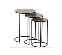 Set de 3 tables rondes aluminium bicolore Ash D 42/D 35/D 30 cm