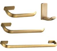 set de 4 accessoires de salle de bain - porte-serviettes, porte-papier toilette, crochet - 4 pièces - bronze brossé