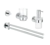 Set de 4 accessoires muraux de salle de bain ESSENTIALS 2 GROHE 40846001 - Chrome