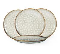 Set de 4 assiettes creuses en grès beige - 28 cm