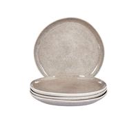 Set de 4 assiettes plates COSTMARY Grès Gris
