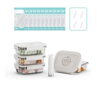 Set De 4 Boîtes Alimentaires Hermétiques En Verre Avec Pompe À Vide-Indicateur De Date Intégré-Sans Bpa,Anti-Odeur-Pour Four[Ji159]