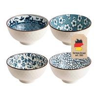 Set de 4 bols en porcelaine japonaise bleu et blanc, 11,3 x 5,5 cm, vaisselle coffret cadeau