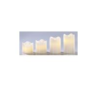 Britesta Set de 4 bougies LED en cire véritable - Blanc avec flamme vacillante