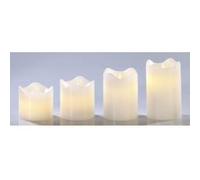 Britesta Set de 4 bougies LED en cire véritable - Blanc avec flamme vacillante