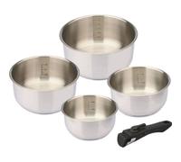 Set de 4 Casseroles Inox BAUMALU Comete 14 a 20 cm avec Manche Amovible