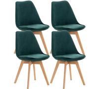 Set de 4 Chaise - LinCHAVORNAY Velours(Vert)