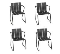 Set de 4 chaises avec accoudoirs Ocean steel base