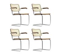 Set de 4 chaises cantilever S 64 V avec clayonnage wood walnut Pure Materials