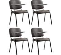 set de 4 chaises de réunion - chaises de conférence - table pliante pour un espace de travail supplémentaire | Couleur : brun
