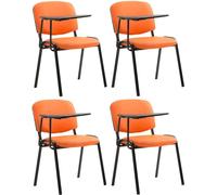 set de 4 chaises de réunion - chaises de conférence - table pliante pour un espace de travail supplémentaire | Couleur : orange