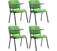 set de 4 chaises de réunion - chaises de conférence - table pliante pour un espace de travail supplémentaire | Couleur : vert