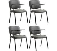 set de 4 chaises de réunion - chaises de conférence - table pliante pour un espace de travail supplémentaire | Couleur : Gris