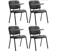 set de 4 chaises de réunion - chaises de conférence - table pliante pour un espace de travail supplémentaire | Couleur : noir